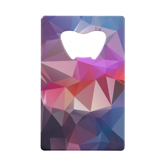 レッドブルー抽象芸術ピラミッドアート クレジットカード栓抜き (正面)