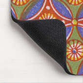 レッドブルー素朴サークルエカラフルジプトのアートパターン マウスパッド (コーナー)