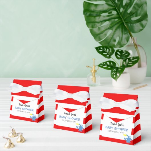 レッドブルー航海のカニ赤ちゃんシャワー フェイバーボックス (複数)