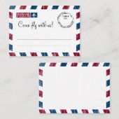 レッドブルー航空便エスコート/シーティングカー結婚ドの プレイスカード (正面/裏面)