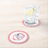 レッドブルー野球女子ボーイバースデーパーティー ペーパーコースター (インサイチュ)