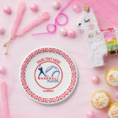 レッドブルー野球女子ボーイバースデーパーティー ペーパープレート (パーティー)