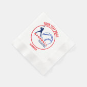 レッドブルー野球女子ボーイバースデーパーティー 縁ありカクテルナプキン (角)