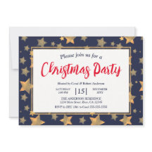 レッドブルー金ゴールドスターヴィンテージエレガントクリスマスパーティー