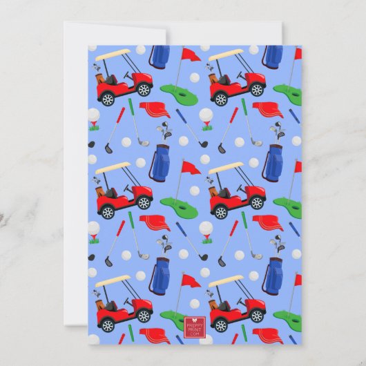 レッドブルー&グリーンゴルフパーティー 招待状 (裏面)