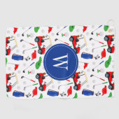 レッドブルー&グリーンゴルフモノグラム ゴルフタオル (横)