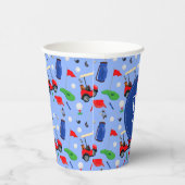 レッドブルー&グリーンゴルフモノグラム 紙コップ (右)