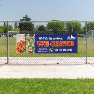 レッドブルーWeカーターケータリングプロモロゴ写真 横断幕