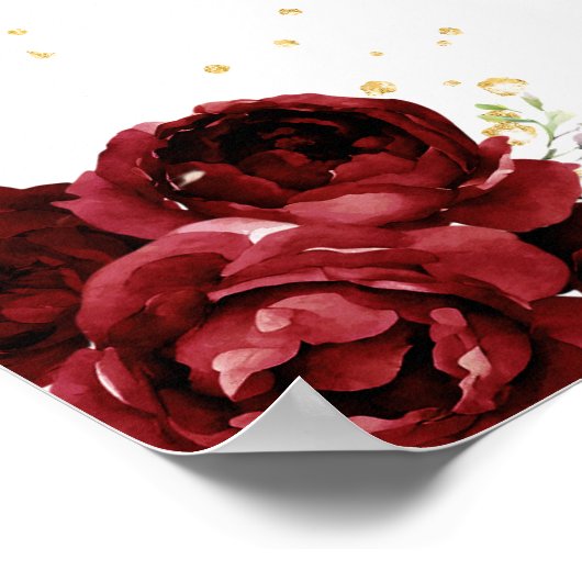 レッドブロンドヘアプリンセス誕生日ウェルカム ポスター (角)