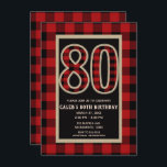 レッドブ素朴ラックバッファロープレイド80th 80誕生日 招待状<br><div class="desc">レッ素朴ドブラックバッファロープレイド80番80誕生日招待状</div>