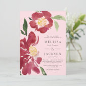 レッドプオーニー結婚式招待状赤面 招待状 (スタンド正面)