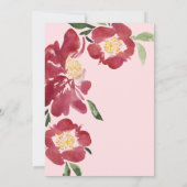 レッドプオーニー結婚式招待状赤面 招待状 (裏面)