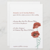 レッドプオーニー結婚式招待状 招待状 (正面/裏面)