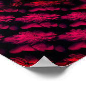 レッドプニー抽象芸術フローラアート ポスター (角)