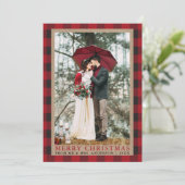 レッドプライド結婚の写真メリークリスマスクラフト シーズンカード (スタンド正面)