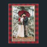 レッドプライド結婚の写真メリークリスマスクラフト ポストカード<br><div class="desc">赤バッファロープライド結婚の写真メリークリスマスクラフト休日はがき</div>