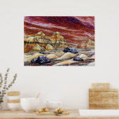 レッドプラネットアートプリント ポスター (キッチン)