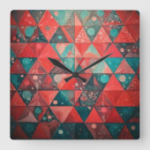 レッドプラネット時間 スクエア壁時計 (正面)