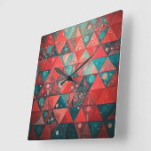 レッドプラネット時間 スクエア壁時計 (傾斜)