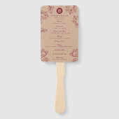 レッドプラムフラズダブルハピネス結婚式 プログラム ハンドファン (正面)