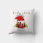 レッドプリッドバッファローサンタクリスマスプディング クッション (裏面)