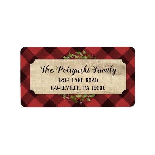 レッドプリドホリデー差出人住所ラベル ラベル (正面)