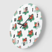 レッドプリムローズ ラージ壁時計 (傾斜)