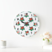レッドプリムローズ ラージ壁時計 (ホーム)