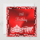 レッドプリンセスコーチ&ウマ21歳の誕生日 招待状 (正面)
