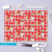 レッドプレイドとクリスマスラフなコリーラバーホリデー 薄葉紙 (クラフト)