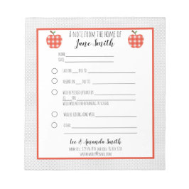 レッドプレイドアップルスクールノートの言い訳 ノートパッド