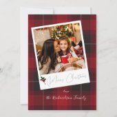 レッドプレイドインスタントフォトメリークリスマス (正面)