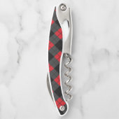 レッドプレイドウェイターコルク栓抜 ソムリエナイフ (裏面)