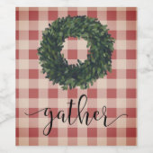 レッドプレイドギャザースクリプトリース ワインラベル (シングルラベル)