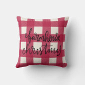 レッドプレイドクリスマスチェックホリデーデコール クッション (裏面)