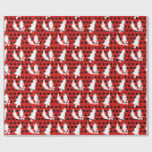 レッドプレイドクリスマスツリーホリー離れユール（キリスト降誕祭） ラッピングペーパー (フラット)