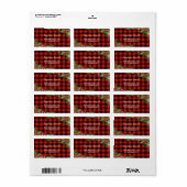 レッドプレイドクリスマス住所 シール (フルシート)