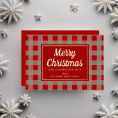 レッドプレイドクリスマス金ゴールド 箔シーズンカード