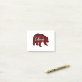 レッドプレイドコロラドベアマッチパジャマ ポストイット (デスク上)