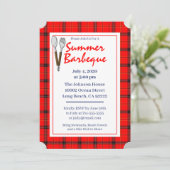 レッドプレイドサマーBBQ招待状 招待状 (スタンド正面)