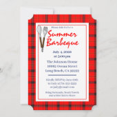 レッドプレイドサマーBBQ招待状 招待状 (正面)