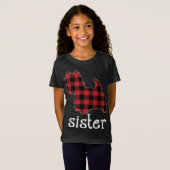 レッドプレイドシスターウェスティクリスマスパパマッチングファム Tシャツ (正面フル)