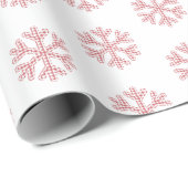 レッドプレイドスノーフレーク素朴国 ラッピングペーパー (ロールコーナー)