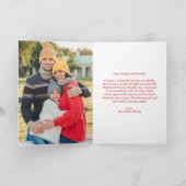 レッドプレイドタータンチェックメリークリスマスレターフォト シーズンカード (内部)