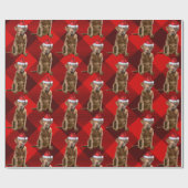 レッドプレイドチェサピークretrieverサンタドッグクリスマス ラッピングペーパー (フラット)
