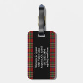 レッドプレイドデザインラゲッジタグ ラゲッジタグ (裏面縦)