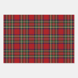 レッドプレイドデザイン包装紙シート ラッピングペーパーシート