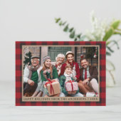 レッドプレイドハッピーホリデーズクラフトファミリーフォト シーズンカード (スタンド正面)