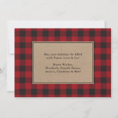 レッドプレイドハッピーホリデーズクラフトファミリーフォト シーズンカード (裏面)