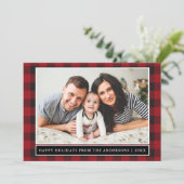 レッドプレイドハッピーホリデーズファミリーフォト シーズンカード (スタンド正面)
